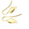 Image de Boucle d'oreille Pour Cabochon Ovale 6 x 8 mm Doré à l'or fin 24K - 2 pcs