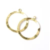 Image de Pendentif Disque Texture Froissé Doré à l'or fin 24K - 2 pcs