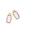 Image de Pendentif Vitrail Rectangle Doré à l'or fin 24K - 2 pcs Violet