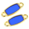 Image de Connecteur Vitrail Rectangle Bleu Doré à l'or fin 24K - 2 pcs