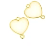 Image de Connecteur Vitrail Coeur Crème Doré à l'or fin 24K - 2 pcs