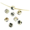 Image de Perle Naturelle Carrée 4 mm Jaspe Dalmatien