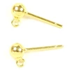 Image de Clou d'oreille Boule 3,8 mm avec Anneau Doré à l'or fin 24K- 2 pcs