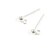 Image de Clou d'oreille Boule 2,8 mm avec Anneau Argenté 925 - 2 pcs