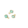 Image de Pendentif Serti Carré 5 mm Amazonite Doré à l'or fin 24K