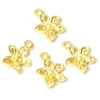 Image de Pendentif Fleur Doré à l'or fin 24K - 4 pcs