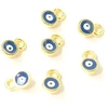 Image de Mini Pendentif  il Émaillé Bleu Rond Doré à l'or fin 24K - 2 pcs