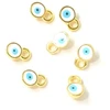Image de Mini Pendentif  il Émaillé Blanc Rond Doré à l'or fin 24K - 2 pcs