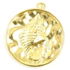 Image de Pendentif Coquillage Rond Doré à l'or fin 24K