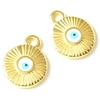 Image de Pendentif  il Émaillé Blanc Doré à l'or fin 24K Strié- 2 pcs