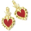 Image de Pendentif Ex-Voto Coeur Émaillé Rouge Doré à l'or fin 24K