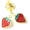 Image de Pendentif Fraise Émaillé Doré à l'or fin 24K