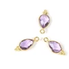 Image de Pendentif Serti Goutte Bohème Améthyste Doré à l'or fin 24K