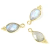 Image de Pendentif Serti Goutte Bohème Labradorite Doré à l'or fin 24K