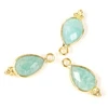 Image de Pendentif Serti Goutte Bohème Amazonite Doré à l'or fin 24K