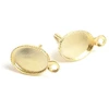 Image de Clou d'oreille Pour Cabochon 6 x 8 mm Doré à l'or fin 24K - 2 pcs