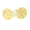 Image de Clou d'oreille Rond Texture Ardoise Doré à l'or fin 24K - 2 pcs