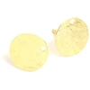 Image de Clou d'oreille Rond Texture Granite Doré à l'or fin 24K - 2 pcs