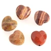 Image de Perle Naturelle Coeur Facetté Jaspe Rouge - 4 pcs