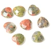 Image de Perle Naturelle Coeur Facetté Unakite - 4 pcs