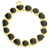 Image de Pendentif Rond Émaillé Noir Doré à l'or fin 24K