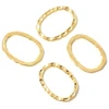 Image de Anneau Fermé Ovale Doré à l'or fin 24K - 4 pcs
