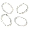Image de Anneau Fermé Ovale Argenté 925 - 4 pcs