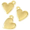 Image de Pendentif Coeur Plein Doré à l'or fin 24K- 2 pcs