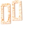 Image de Pendentif Rectangle Acétate Corail 2 pcs