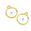 Image de Pendentif  il Rond Émaillé Doré à l'or fin 24K - 2 pcs