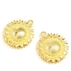 Image de Pendentif Tournesol Doré à l'or fin 24K - 2 pcs