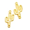 Image de Connecteur Cactus Doré à l'or fin 24K - 2 pcs