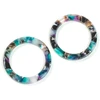 Image de Pendentif Anneau 32 mm Acétate Noir Turquoise - 2 pcs
