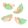 Image de Pendentif Demi-Cercle 23 mm Acétate Vert et Rose - 2 pcs