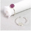 Image de Bague Ajustable Pour Cabochon 8 mm Plaqué Argent