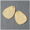 Image de Pendentif Galet Texture Ardoise Doré à l'or fin 24K - 2 pcs