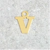 Image de Pendentif Lettre V - Argent Massif 925 Doré à l'or 24K