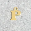 Image de Pendentif Lettre P - Argent Massif 925 Doré à l'or 24K