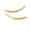 Image de Tube Courbé Diamanté Doré à l'or fin 2 pcs