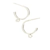 Image de Boucle d'oreille Créole Clou Argenté 925 - 2 pcs