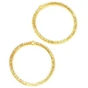 Image de Pendentif Rond Strié Doré à l'or fin 24K - 2 pcs