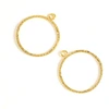 Image de Pendentif Disque Texturé Doré à l'or fin 24K - 2 pcs