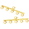Image de Connecteur Multirang 5 Anneaux Doré à l'or fin 24K - 4 pcs