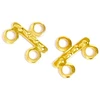 Image de Connecteur Multirang 2 Anneaux Doré à l'or fin 24K - 4 pcs