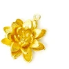 Image de Pendentif Fleur Doré à l'or fin 24K