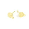Image de Clou d'oreille Texture Ardoise 6 x 8 mm Doré à l'or fin 24K - 2 pcs
