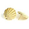 Image de Clou d'oreille Ondulé Doré à l'or fin 24K - 2 pcs