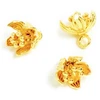 Image de Pendentif Petite Fleur Doré à l'or fin 24K - 2 pcs
