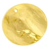 Image de Pendentif Rond Martelé Doré à l'or fin 24K 20 mm - 2 pcs