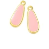 Image de Pendentif Goutte Doré à l'or fin 24K Émaillé Corail - 2 pcs